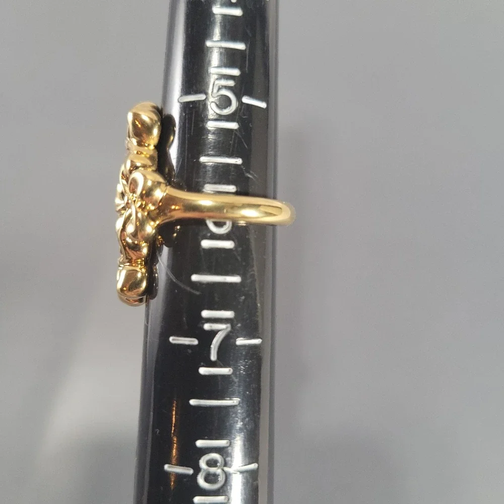 Milor Italy Gold 14K Electroform Ring Womens Size 6 Flower Floral Cluster Chunky